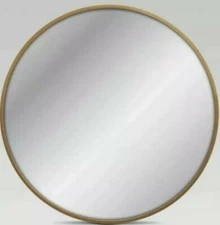 Project 62™ ~ 18" Round ~ Decorative Wall Mirror ~ Metal ~ Brass Color Frame