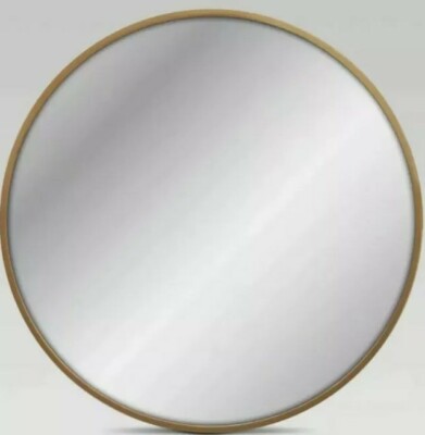Project 62  ~ 18'' Round ~ Decorative Wall Mirror ~ Metal ~ Brass Color Frame