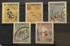 ALBANIA #666-670. SET OF FIVE, 1964 TOKYO OLYMPICS. MNH