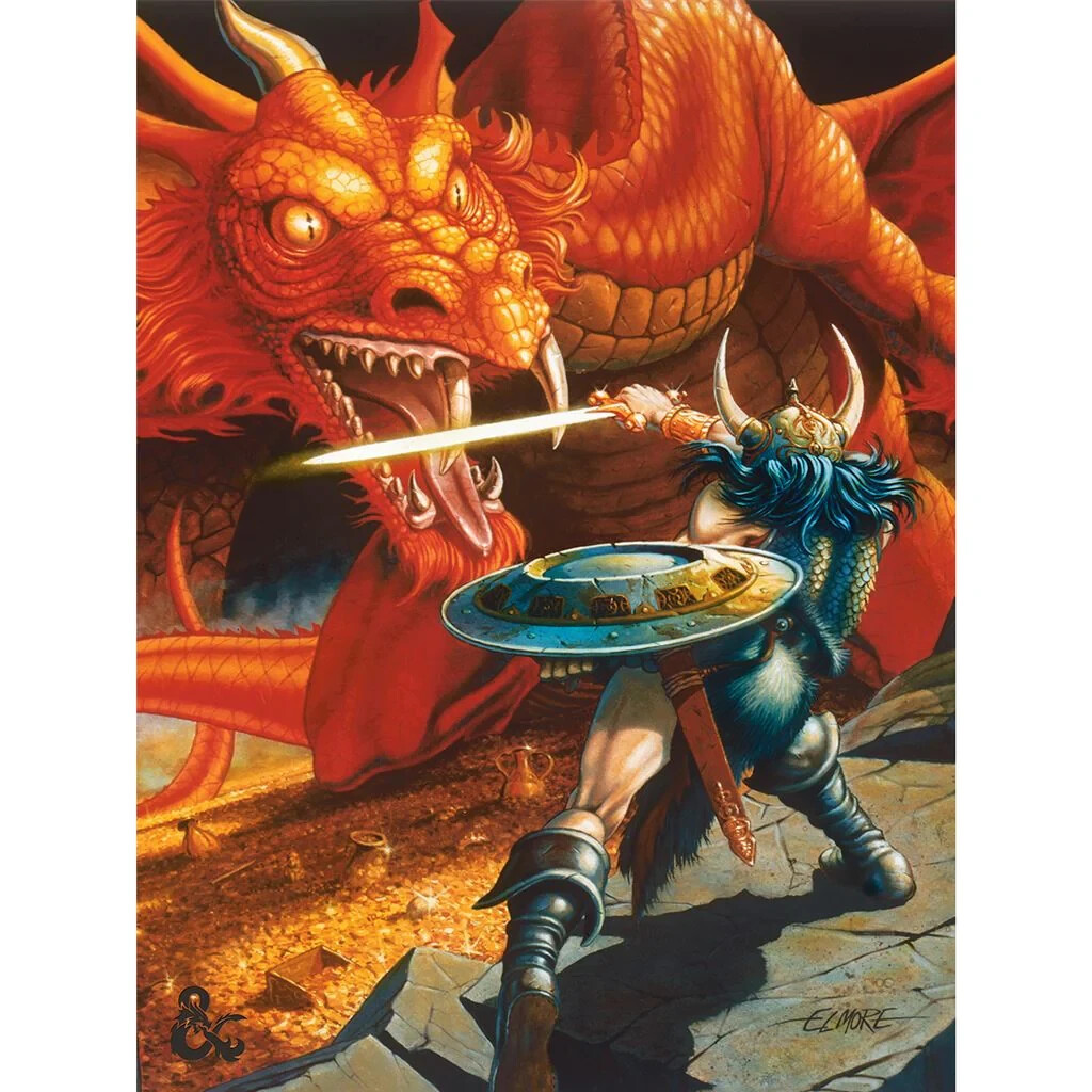 Dungeons & Dragons - Red Dragon Warrior Official 60 x 80cm Canvas Print Wall Art