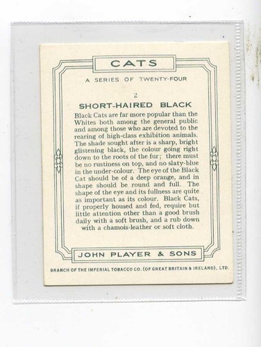 (Jj8207) PLAYERS,CATS,SHORT-HAIRED BLACK,1936,#2 - 第 2/2 張圖片