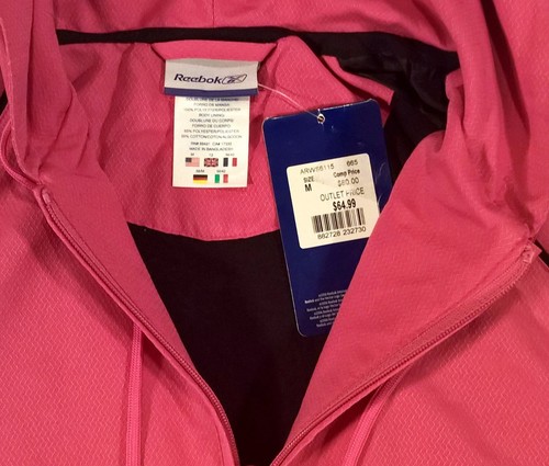 Nueva Chaqueta Rompevientos Reebok con Cremallera Completa con Capucha Para Mujer Mediana Nueva con Etiquetas - Imagen 3 de 7