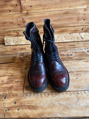 Ann Demeulemeester Combat maroon Boots Size 36US 6 Bordeaux Ann Demeulemeester Combat maroon Boots Size 36US 6 Bordeaux