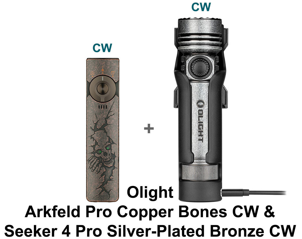 Olight Seeker 4 Pro Silver-Plated Bronze & Arkfeld Pro Olight Seeker 4 Pro Silver-Plated Bronze & Arkfeld Pro