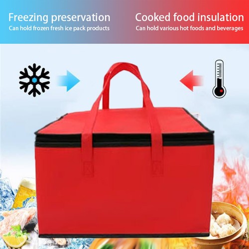 Insulated Food Grocery Bag Pizza Warmer Bag Picnic Cooler Bag Transport Bag For - Picture 7 of 10