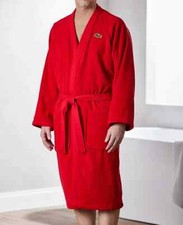 Lacoste Home Logo Patch 100 Cotton Pique Bath Robe Formula 1,One Size.