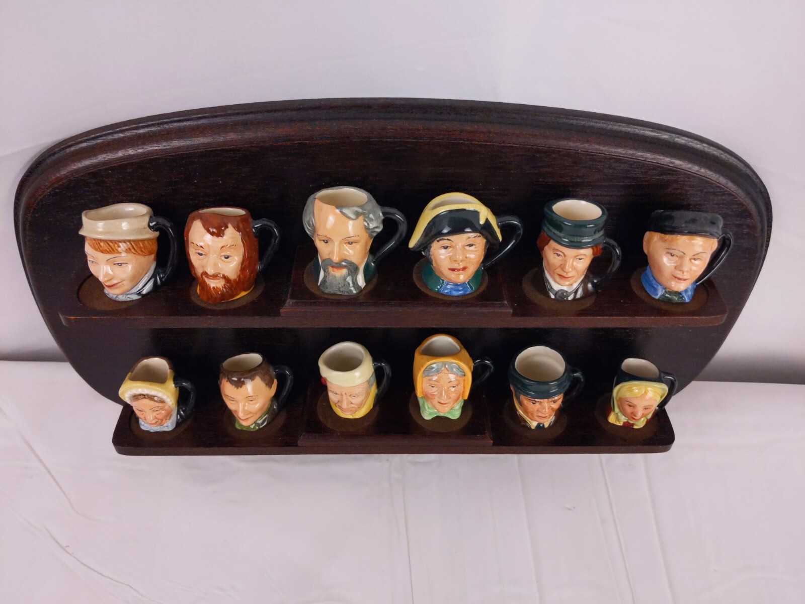 VTG Lot Of 12 Royal Doulton Miniature Toby Mugs Charles Dickens Display