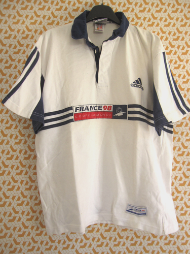 Polo Adidas Equipe de France 1998 maillot vintage Coton Football coupe monde - S