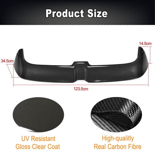 For VW GOLF 7 MK7 MK7.5 GTI R 2014-2019 REAL Carbon Fiber Rear Roof Spoiler Wing - Picture 8 of 12