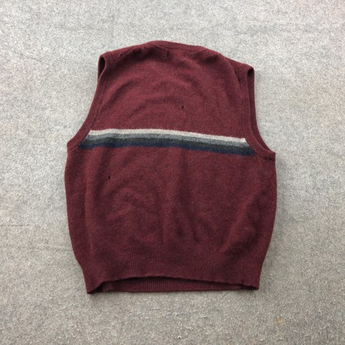 Vintage Structure Urban Wear Sweater Mens Large Maroon Wool V Neck Vest * - Picture 8 of 13