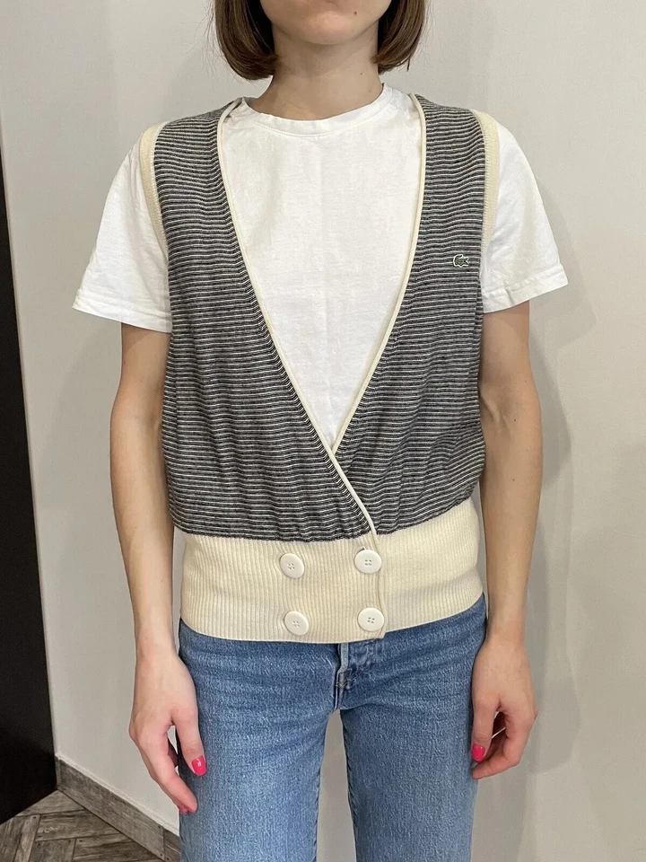 Chaleco tejido vintage Lacoste Top suéter talla 40 Foto 2 de 4