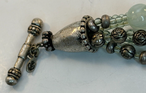 Premier Designs Antiqued Silver-tone Bracelet Necklace Set Aqua Silver Beads - Picture 17 of 22