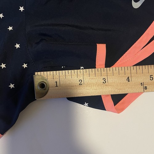 Nike Women's Running Shorts Dri-Fit Size XS Tempo Navy / Coral Stars 3" Inseam - Picture 9 of 9