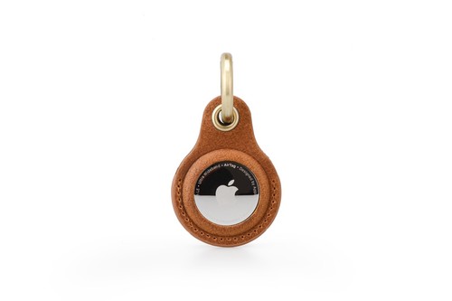 Airtag Case Keyring Genuine Leather with Brass Key Tag Apple Airtag Holder - 第 1/73 張圖片