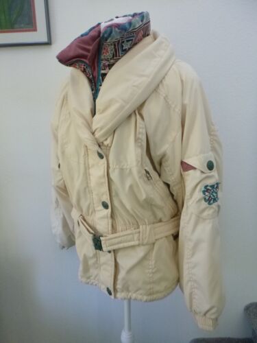 Vtg Passport Southwest Faux Turquoise Beaded Winter Snow Puffy Jacket Coat M - Picture 4 of 11