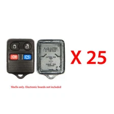 Remote Control Fob Case Shell 4B Compatible with Ford Rubber Pad (25 Pack)