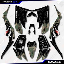 Woodland Savage Camo Racing Graphics kit fits Yamaha Raptor 350 04-13 decals