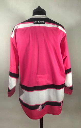 Rare Authentic Quebec Ramparts 'Pink In The Rink' Cancer QMJHL Hockey Jersey NHL - Picture 2 of 10