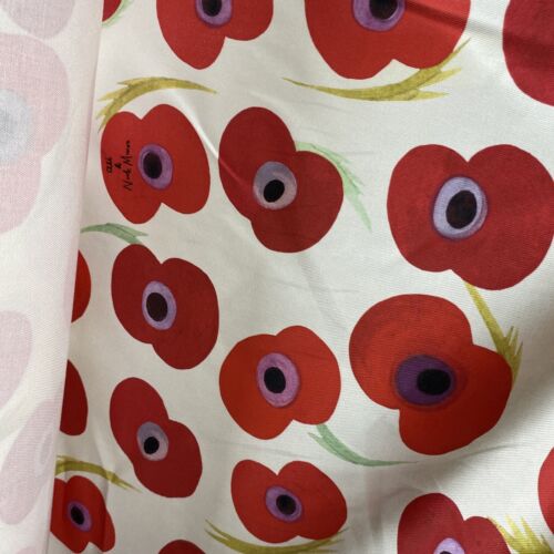 3M Weiß Mohn Baumwollmischung Handarbeit Stoff. Gedruckt in Großbritannien Ali & Nick Munro - Bild 7 von 7