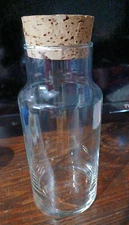 Glass Bottle Canister w/Cork Stopper Modern Storage-Display-Storage 8.25" x 3.5"