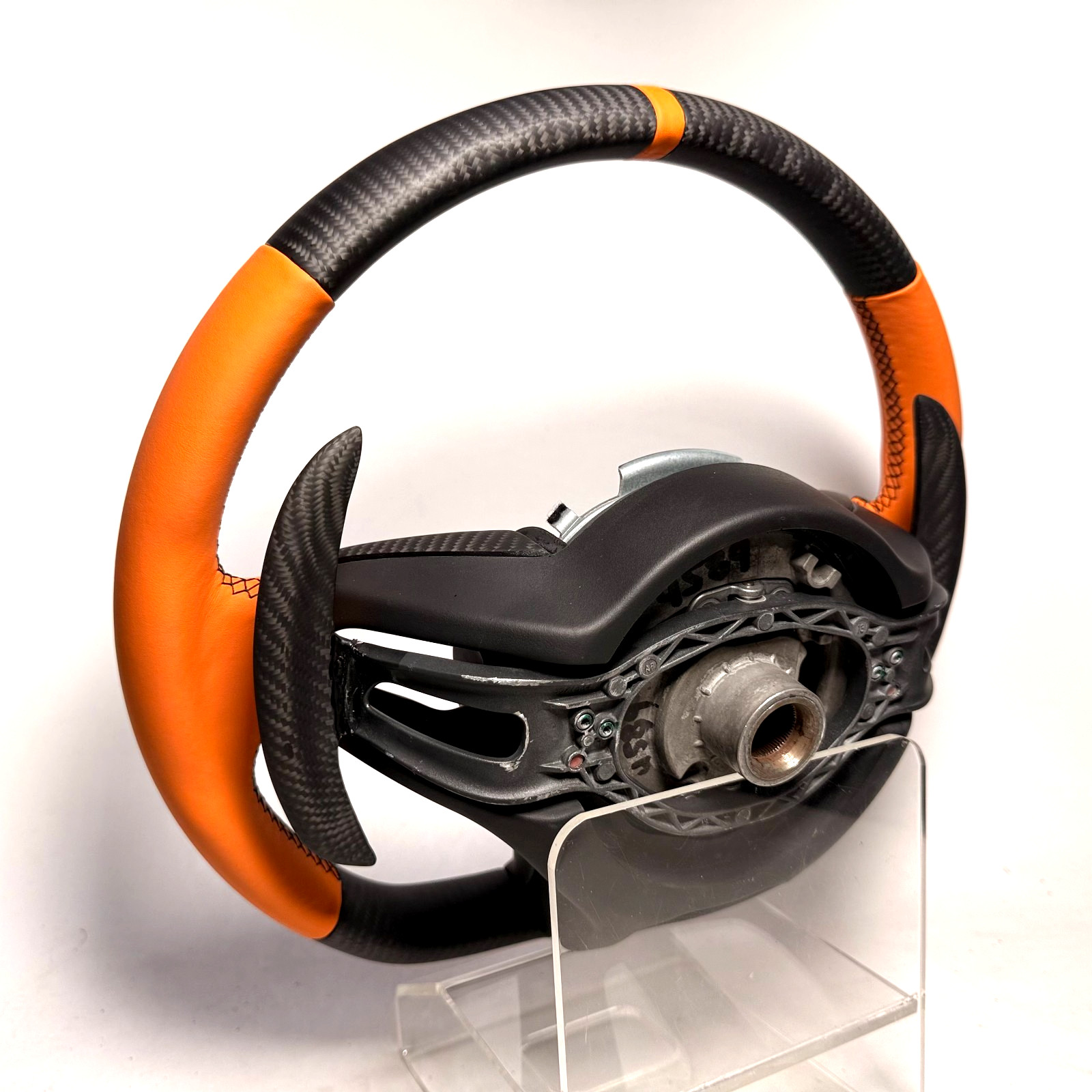 Matte Carbon steering wheel McLaren MP4 570S 650S 675LT GT Orange leather NO EX