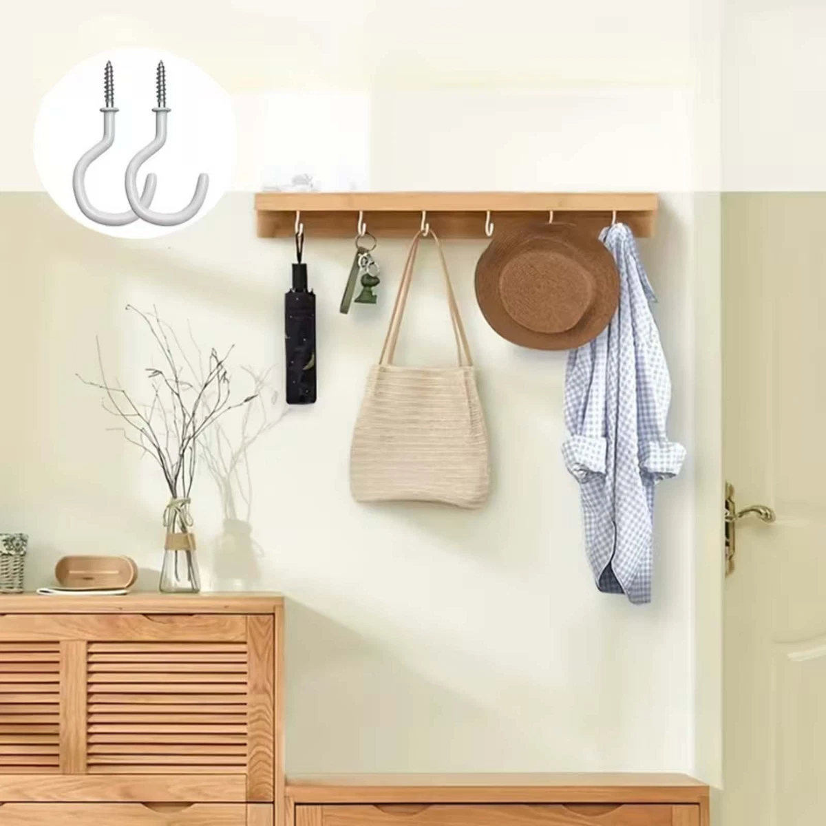 20/40X Cup Hooks PVC Coated Metal Screw In Ring Plant Jewelry Hanger Holder AU