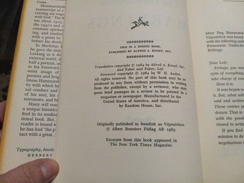 Markings 1964 Dag Hammarskjold W.H. Auden Translated 1st Edition HC DJ - Bild 6 von 8