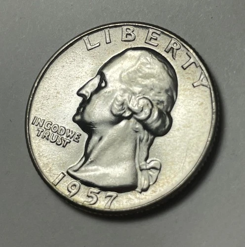 1957 Type B Reverse Washington Quarter 90% Silver UNC