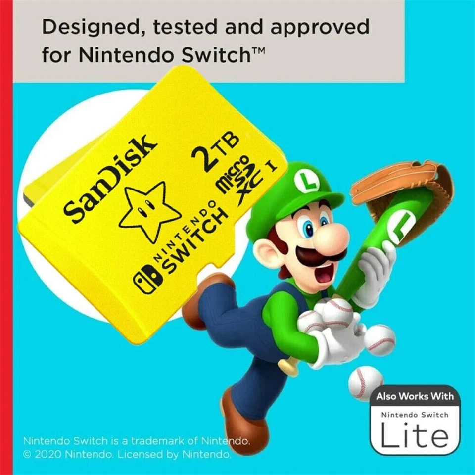 NINTENDO SWITCH SanDisk MicroSDXC 2TB Memoria micro SD Scheda ufficiale Mario. - Immagine 4 di 4