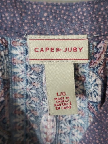 Cape Juby Kleid Damen Größe L mit Knöpfen & offenen Ärmeln V-Ausschnitt Blumen Boho - Bild 10 von 14