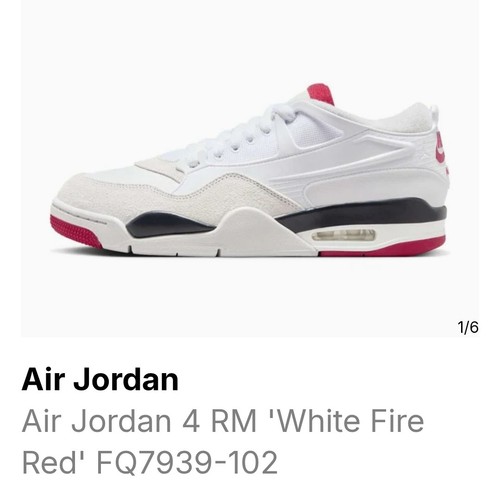 Nike Air Jordan 4 RM ‘White Fire Red’ Men’s Size 10.5 FQ7939-102 New With Box