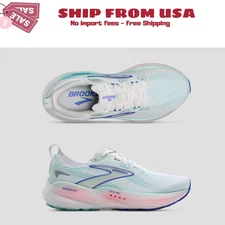Brooks Women's Glycerin GTS 22 White/Limpet Shell/Blue Athletic Shoes- Medium/B