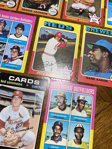 (9) 1971 & 1975 TOPPS BASEBALL HOF/STAR CARDS AARON, ROSE, BENCH VG-EX+ READ DES - Picture 18 of 23