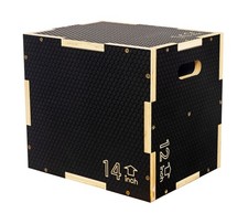 Fitvids 3 in 1 Non-Slip Wooden Plyo Box Jump Exercise Platform, Plyometric Wo...