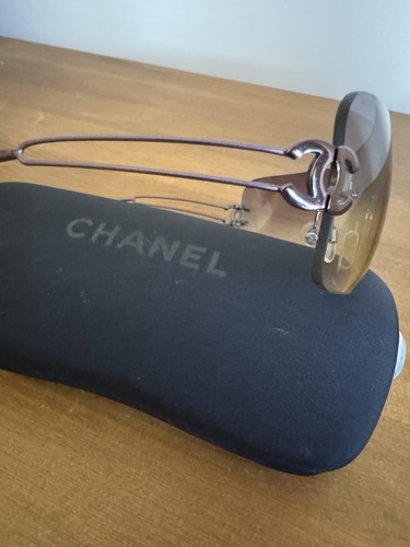 Genuine Chanel Ladies Sunglasses Vintage Grey/Pale Violet Rimless - Picture 17 of 20