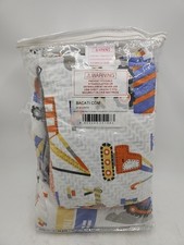 NEW Bacati Boys 5 Pc Toddler Construction Bedding Set - Grey/Yellows/Orange/Blue