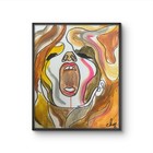11 X 14 “Screamed!”Expressionism Handmade Unique Colorful Original Abstract Art — photo 1