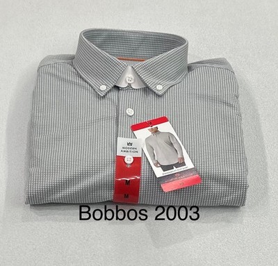 Modern Ambition Men's Delightfully Technical Dress Shirt, Gray, M (15-15.5)