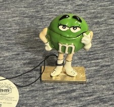 MONET GREEN M&M TRINKET BOX RED LIPS CHARM EN...