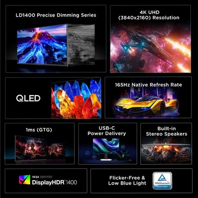 TCL 32R84 32'' R84 Series 4K UHD HDR QD-Mini LED Gaming Monitor