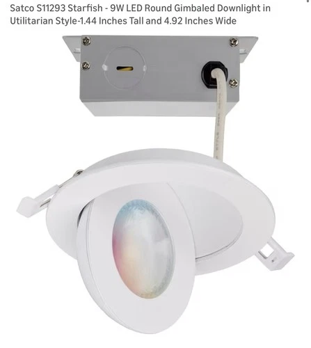 Satco S11293 Starfish - 9W LED Round Gimbaled Downlight in Utilitarian Style - Picture 1 of 5