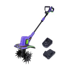 20V Cordless Tiller Cultivator,48 Steel Tines Garden Tiller,8.6 inch Wide Bat...