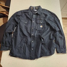 Carhartt Duck Jacket Black Exterior/Plaid Interior 3XL