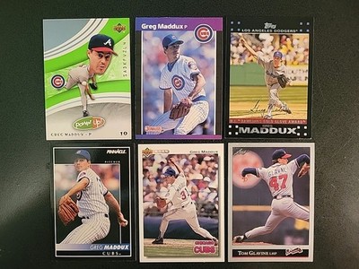 5 Mint Classics Greg Maddux With Inserts + Bonus Glavine Gem