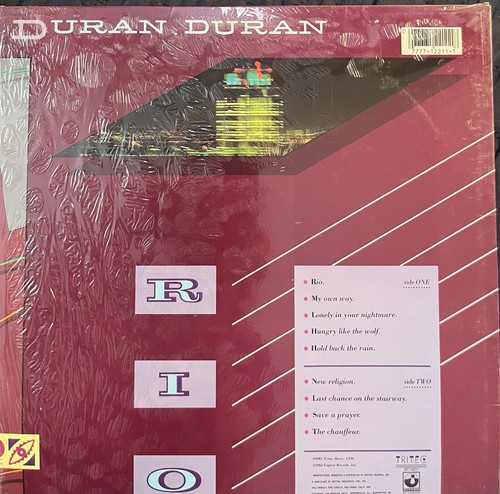 Duran Duran RIO 1982 LP Vinyl Shrink Wrap Hype Sticker Capitol Records ST12111 - Picture 5 of 7