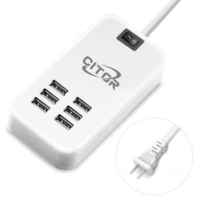Multi USB Charger, 6 Port USB Charging Station for Multiple Devices, , Tablet...