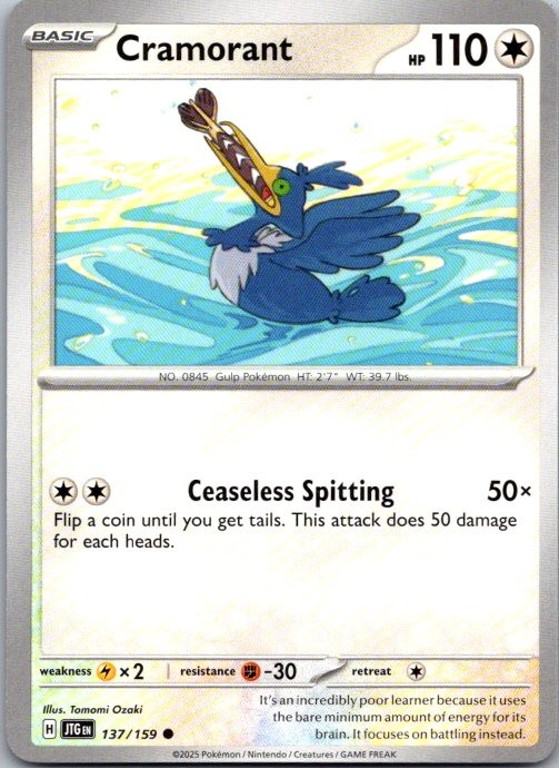 Cramorant 137/159 Common Journey Together Pokemon Near Mint
