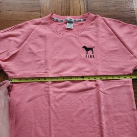 Victoria Secret Pink Long Sleeve Varsity Crew Sweatshirt M Leopard Cheetah Logo