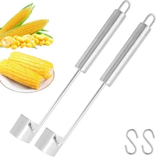 2Pcs Corn Peeler with 2 S Hooks, Corn Stripper Corn Peeler for Corn on the Cob R