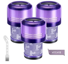 3 Pack Filters Replacement for Dyson V11 Cordless Vacuum,V15 Detect,  970013-02